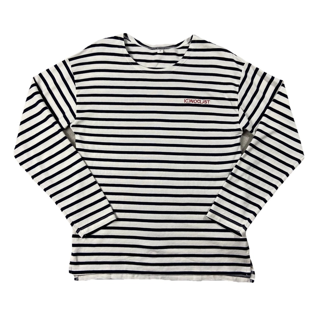 Mantis Organic Cotton Long Sleeve Breton Stripe Tee Iconoclast Womens M Nautical